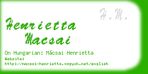 henrietta macsai business card