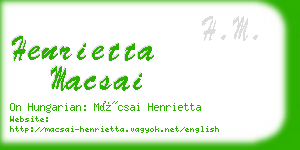 henrietta macsai business card